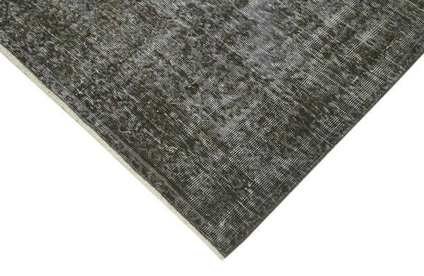 Overdyed Vintage Gri Eskitme Pamuk Yün El Dokuma Halısı 162x230 Agacan
