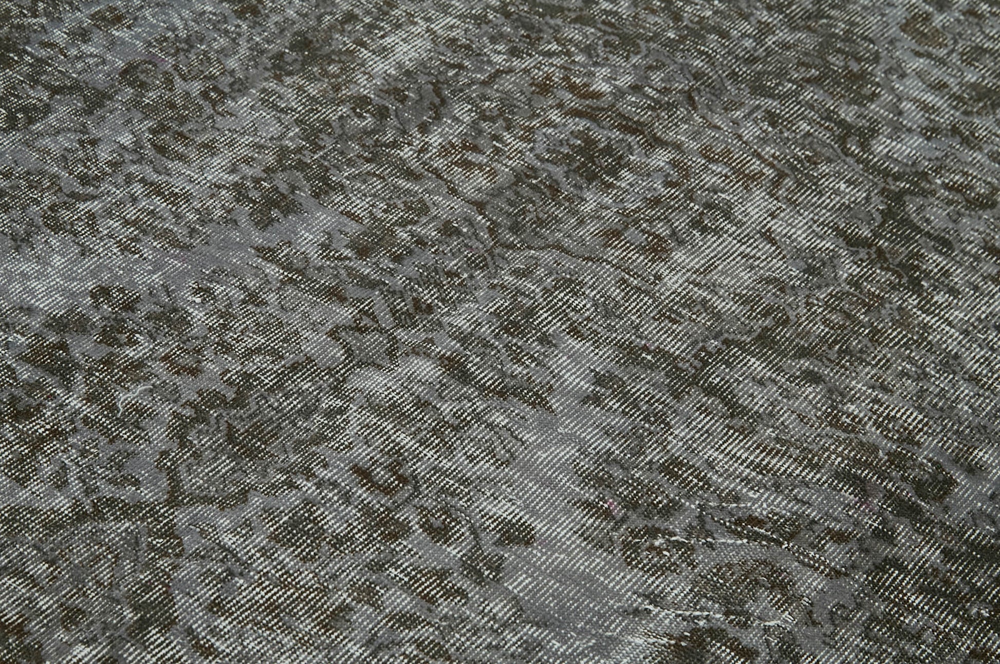 Overdyed Vintage Gri Eskitme Pamuk Yün El Dokuma Halısı 162x230 Agacan