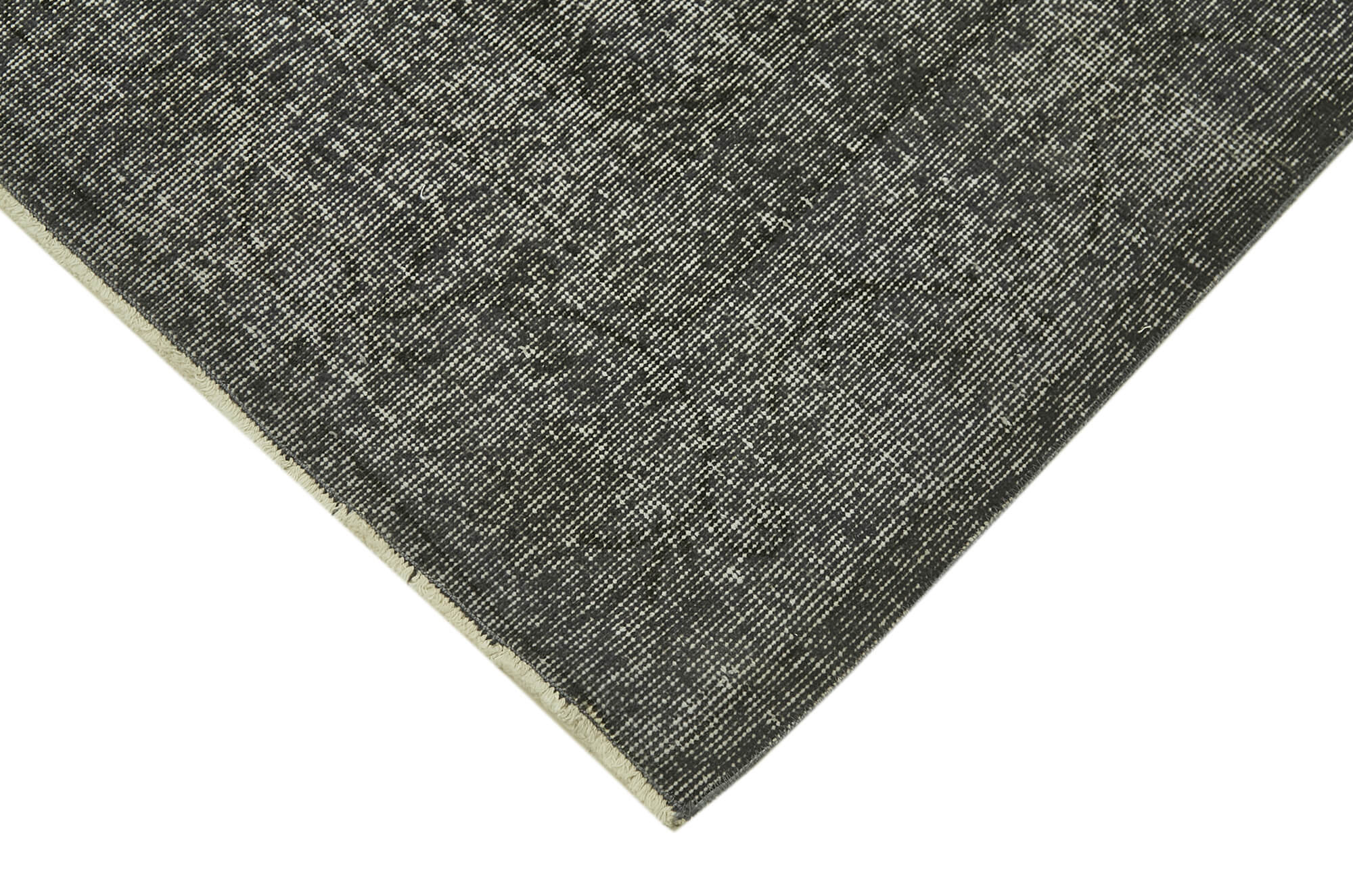 Overdyed Vintage Siyah Eskitme Pamuk Yün El Dokuma Halısı 201x305 Agacan