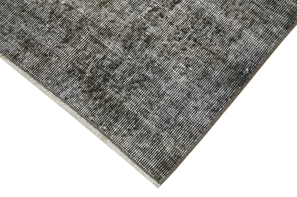 Overdyed Vintage Siyah Eskitme Pamuk Yün El Dokuma Halısı 109x205 Agacan