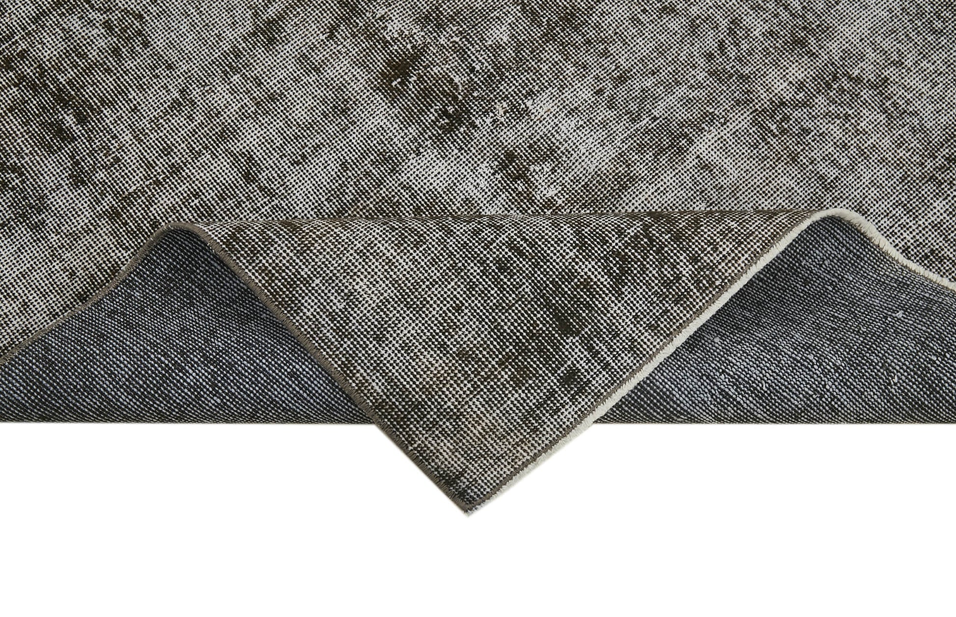 Overdyed Vintage Siyah Eskitme Pamuk Yün El Dokuma Halısı 109x205 Agacan