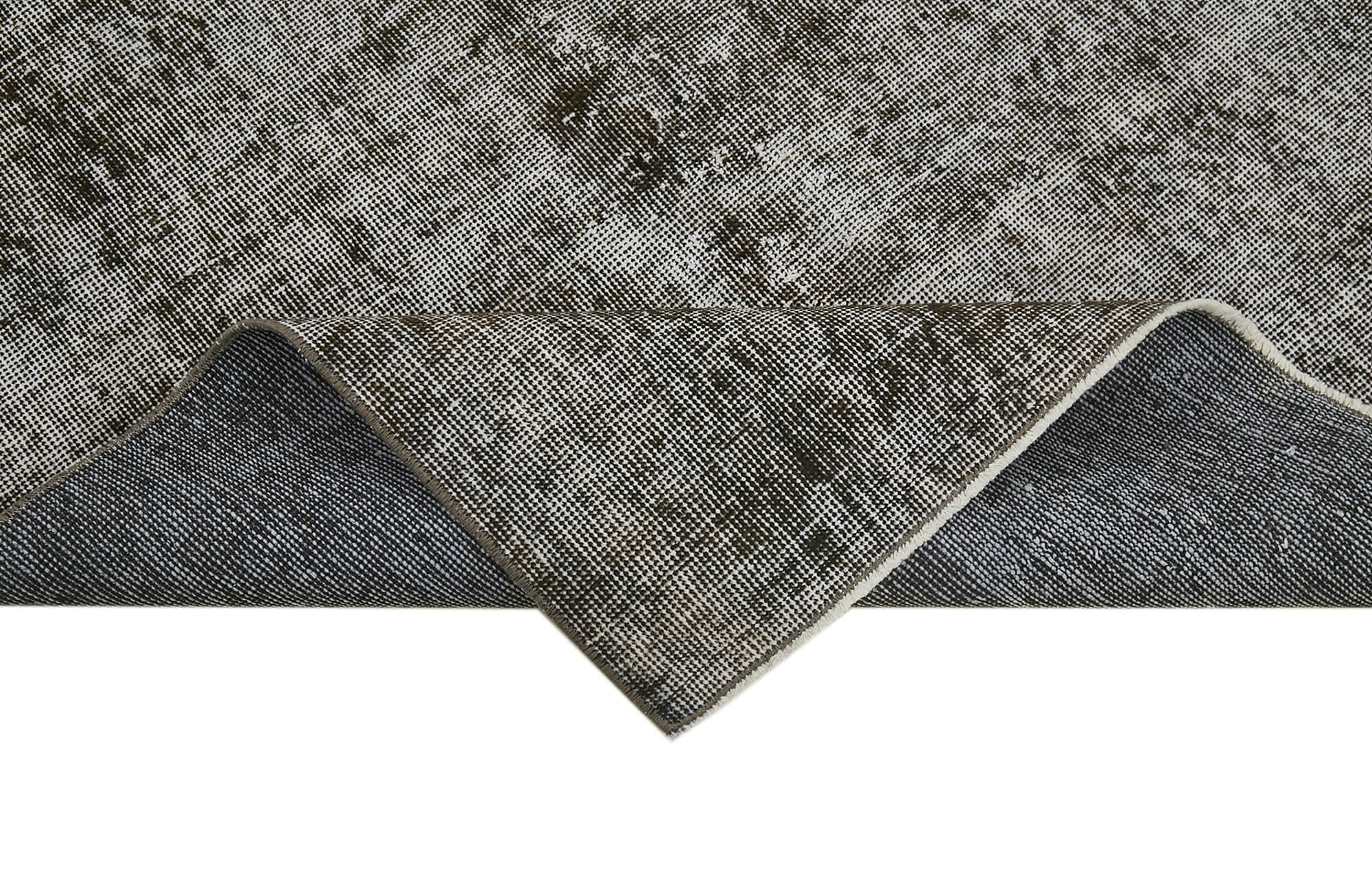 Overdyed Vintage Siyah Eskitme Pamuk Yün El Dokuma Halısı 109x205 Agacan