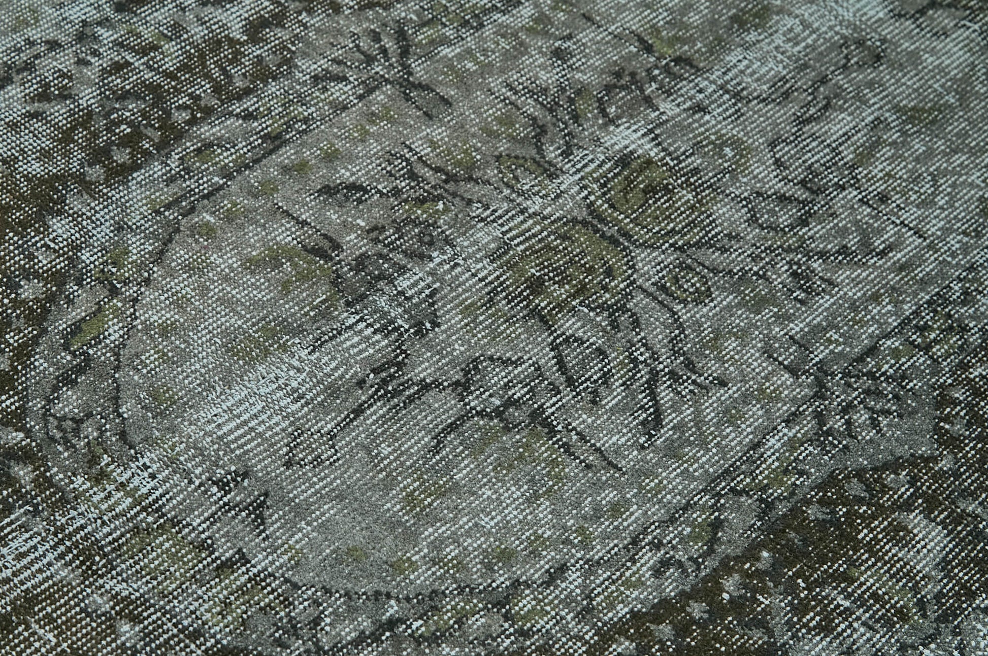 Overdyed Vintage Siyah Eskitme Pamuk Yün El Dokuma Halısı 145x196 Agacan