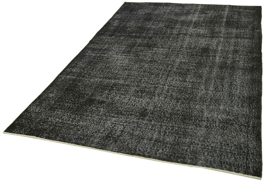 Overdyed Vintage Siyah Eskitme Pamuk Yün El Dokuma Halısı 161x267 Agacan
