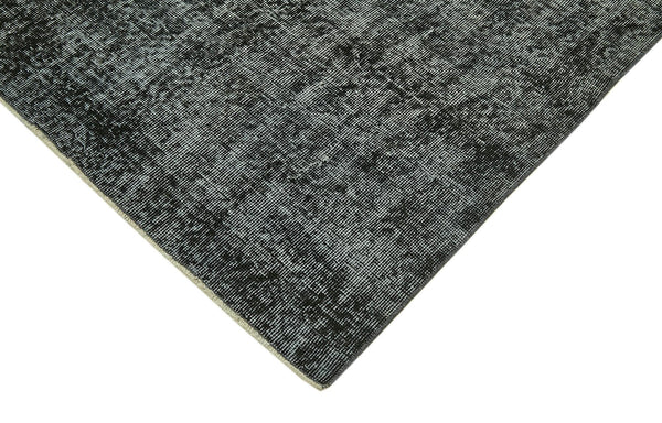 Overdyed Vintage Siyah Eskitme Pamuk Yün El Dokuma Halısı 198x291 Agacan