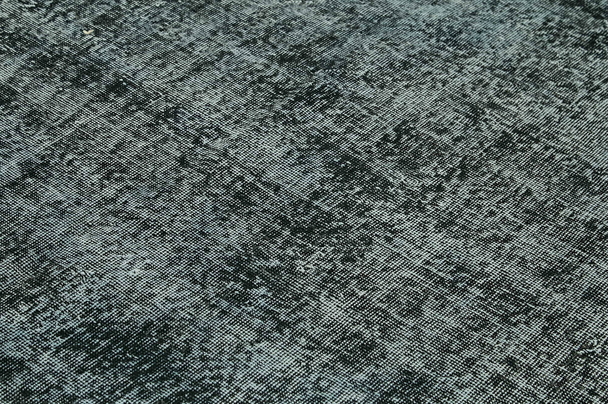 Overdyed Vintage Siyah Eskitme Pamuk Yün El Dokuma Halısı 198x291 Agacan