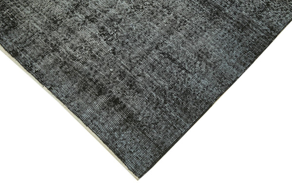 Overdyed Vintage Siyah Eskitme Pamuk Yün El Dokuma Halısı 196x308 Agacan