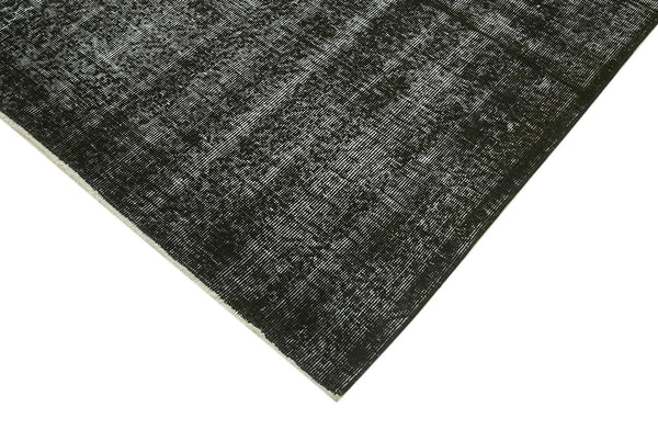 Overdyed Vintage Siyah Eskitme Pamuk Yün El Dokuma Halısı 199x306 Agacan