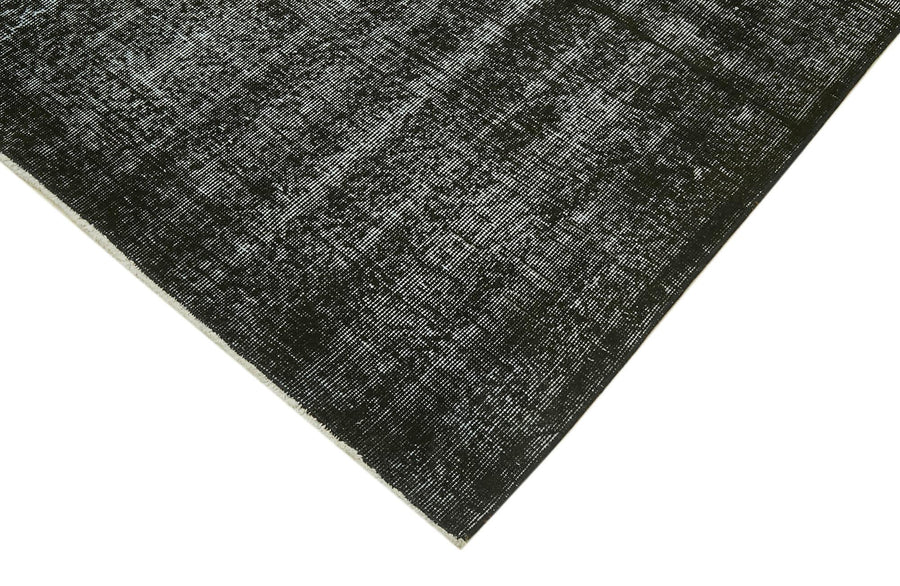 Large Black & Grey Abstract Overdyed Rug 199x306 cm (6'6" x 10') – in the living room