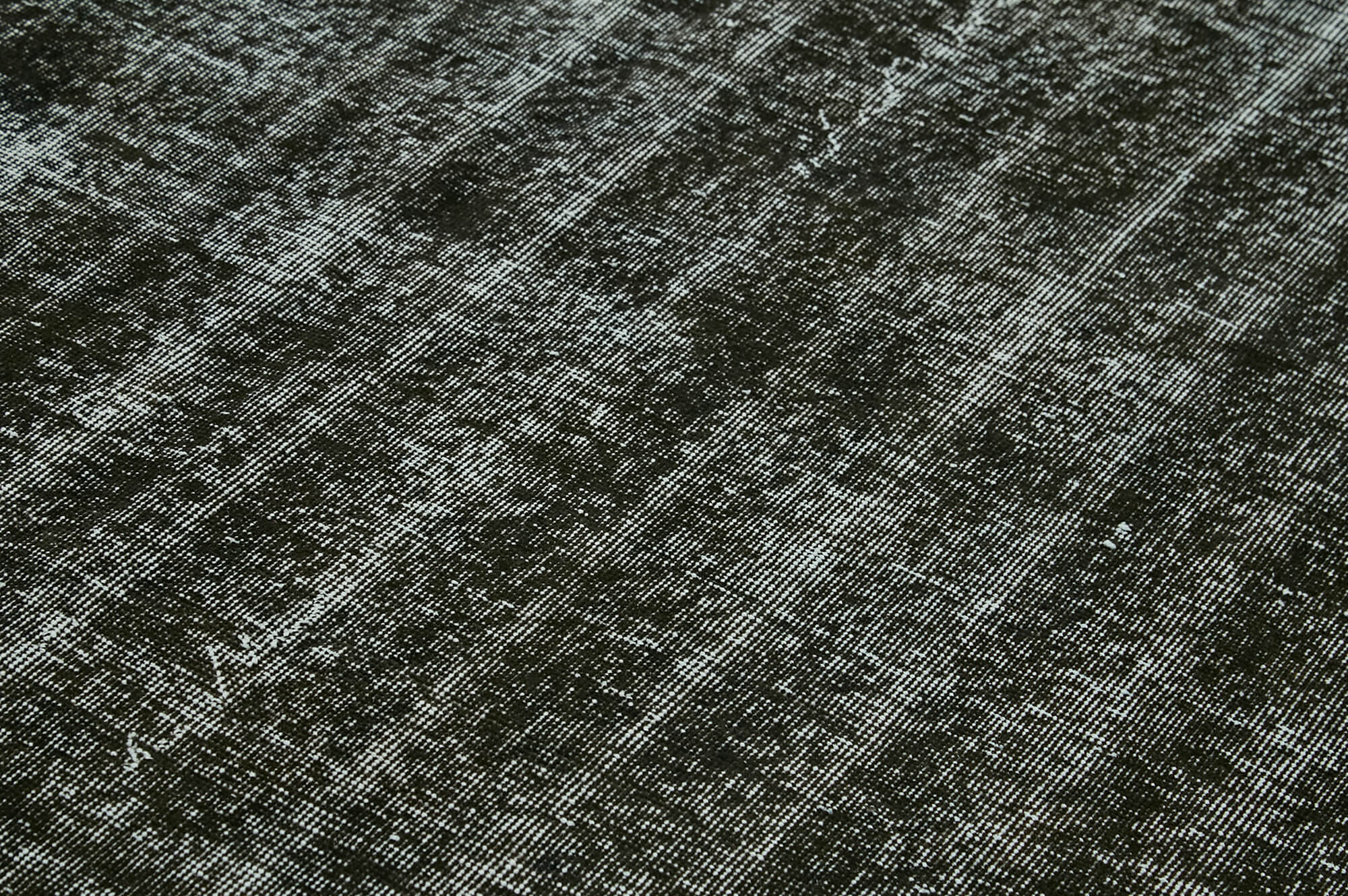 Overdyed Vintage Siyah Eskitme Pamuk Yün El Dokuma Halısı 199x306 Agacan