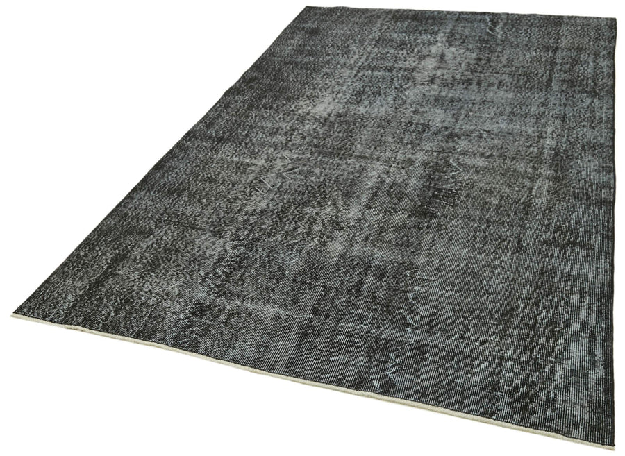 Overdyed Vintage Siyah Eskitme Pamuk Yün El Dokuma Halısı 157x263 Agacan