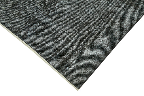 Overdyed Vintage Siyah Eskitme Pamuk Yün El Dokuma Halısı 157x263 Agacan