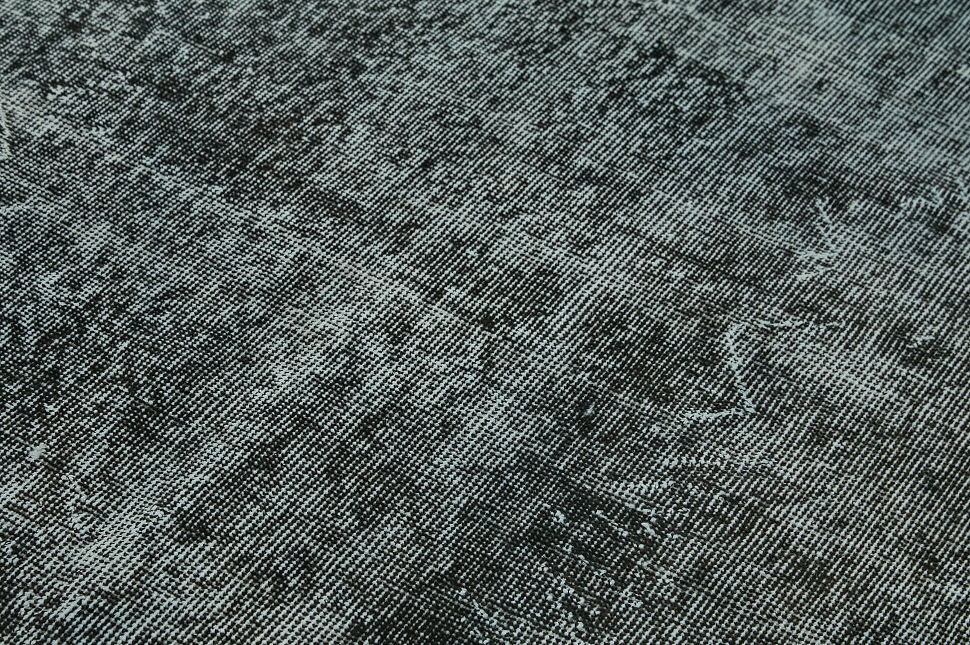 Overdyed Vintage Siyah Eskitme Pamuk Yün El Dokuma Halısı 157x263 Agacan