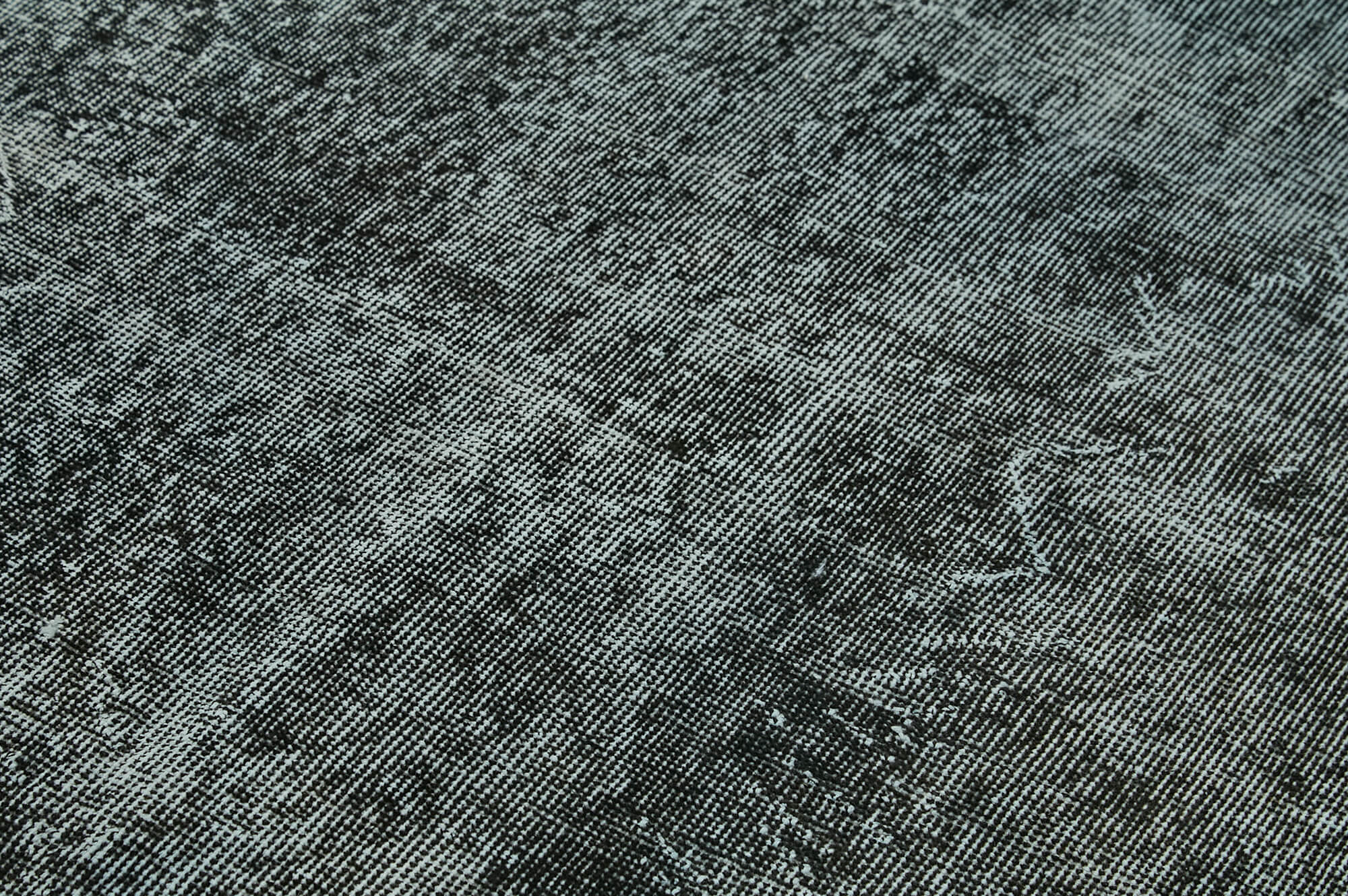 Overdyed Vintage Siyah Eskitme Pamuk Yün El Dokuma Halısı 157x263 Agacan