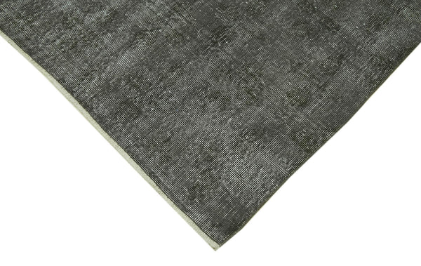Overdyed Vintage Gri Eskitme Pamuk Yün El Dokuma Halısı 202x300 Agacan