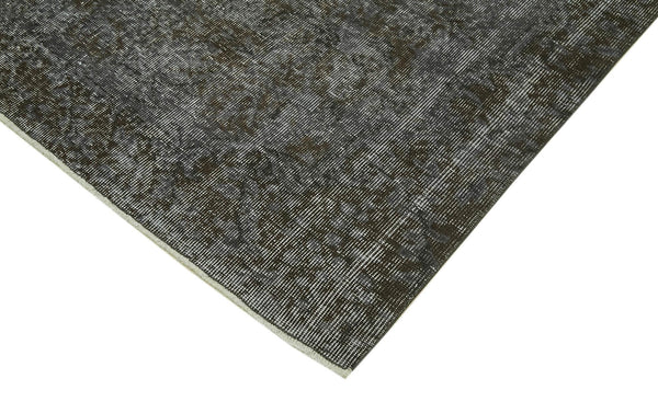 Overdyed Vintage Gri Eskitme Pamuk Yün El Dokuma Halısı 195x300 Agacan