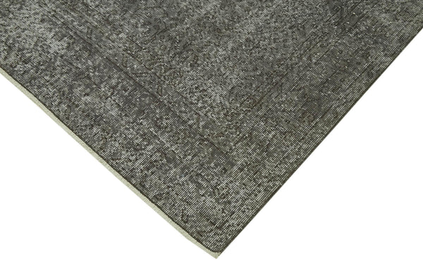 Overdyed Vintage Gri Eskitme Pamuk Yün El Dokuma Halısı 192x294 Agacan