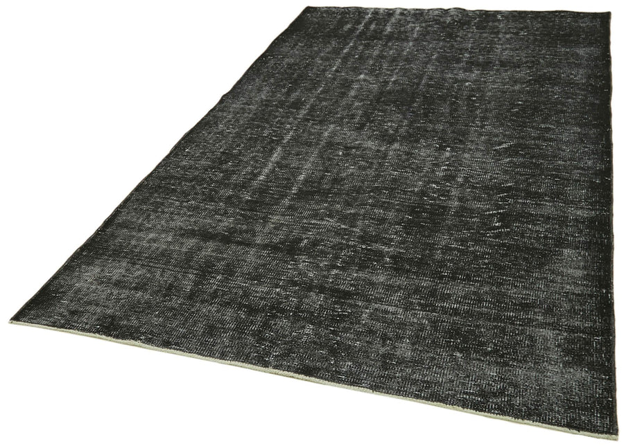 Overdyed Vintage Siyah Eskitme Pamuk Yün El Dokuma Halısı 163x283 Agacan