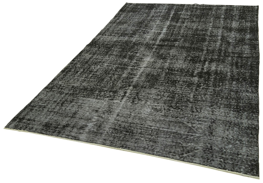 Overdyed Vintage Siyah Eskitme Pamuk Yün El Dokuma Halısı 172x276 Agacan