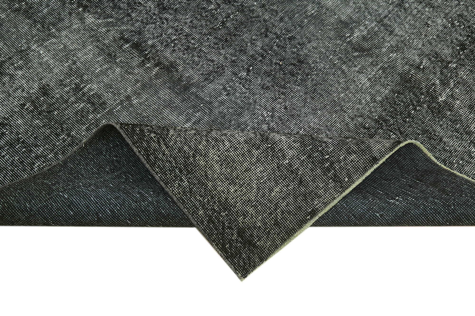 Overdyed Vintage Siyah Eskitme Pamuk Yün El Dokuma Halısı 178x279 Agacan