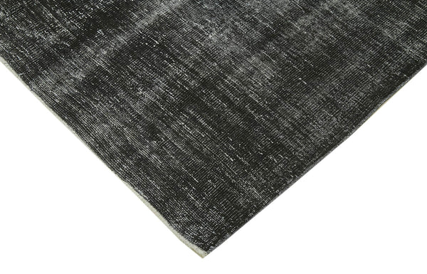 Overdyed Vintage Siyah Eskitme Pamuk Yün El Dokuma Halısı 186x284 Agacan