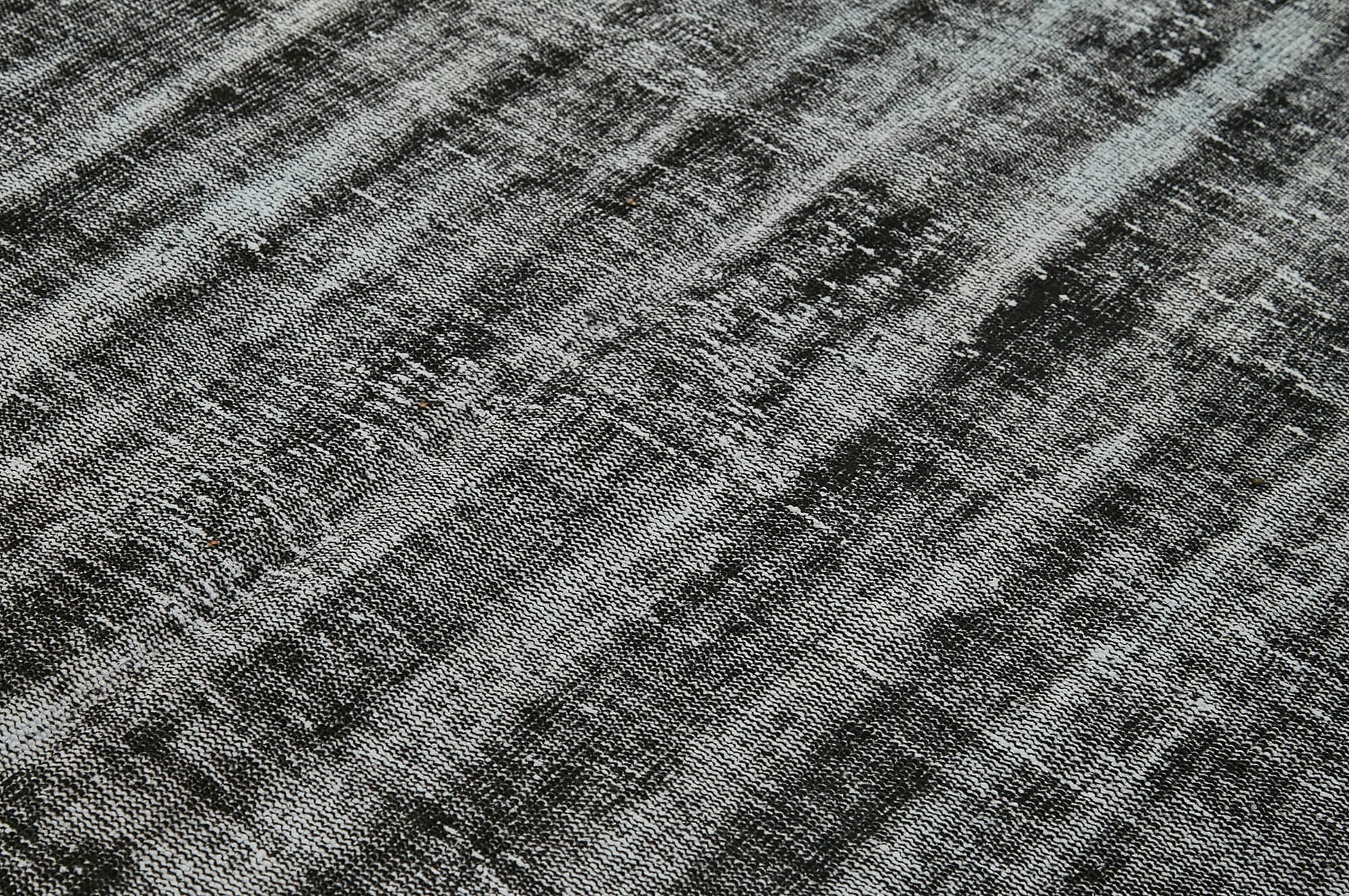 Overdyed Vintage Siyah Eskitme Pamuk Yün El Dokuma Halısı 200x298 Agacan