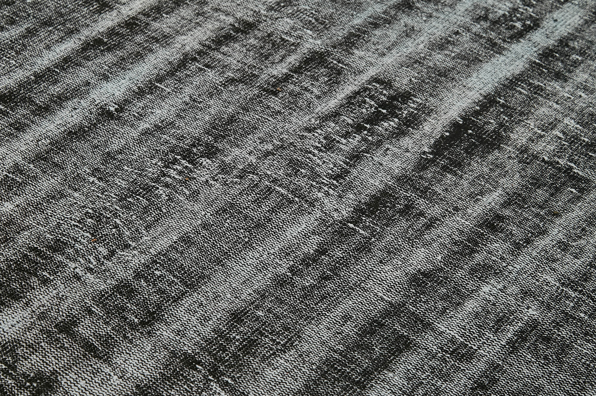 Overdyed Vintage Siyah Eskitme Pamuk Yün El Dokuma Halısı 200x298 Agacan