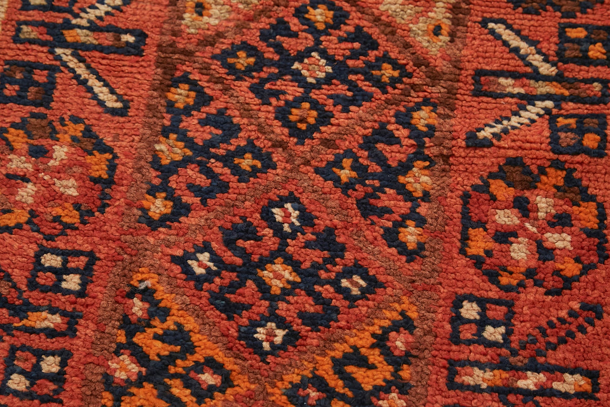 Vintage Herki Kırmızı Eskitme Pamuk Yün El Dokuma Halısı 88x363 Agacan