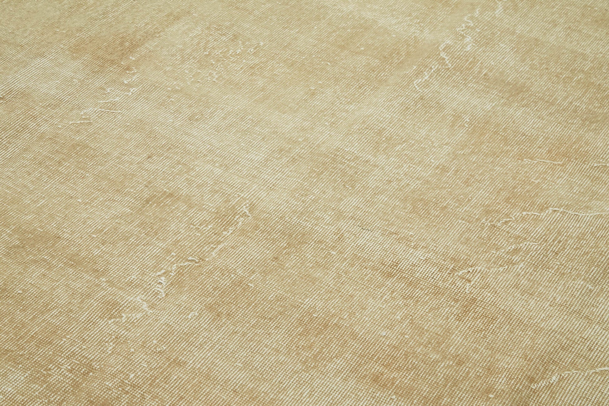 Vintage Bej Eskitme Pamuk Yün El Dokuma Halısı 211x298 Agacan