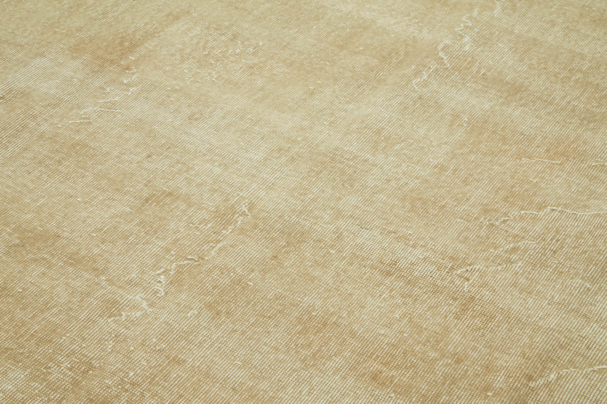 Vintage Bej Eskitme Pamuk Yün El Dokuma Halısı 211x298 Agacan