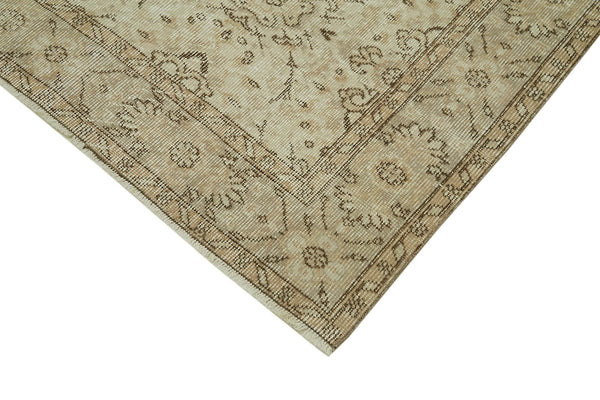 Vintage Bej Eskitme Pamuk Yün El Dokuma Halısı 167x276 Agacan