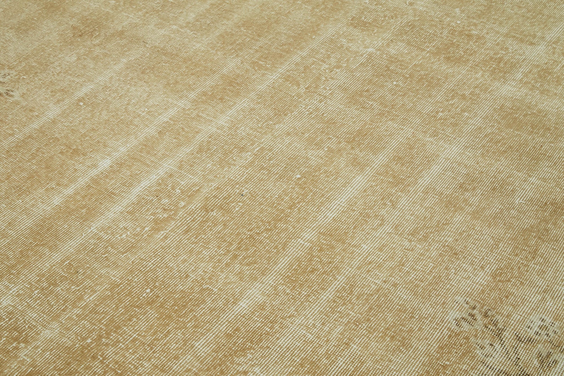 Vintage Bej Eskitme Pamuk Yün El Dokuma Halısı 207x306 Agacan