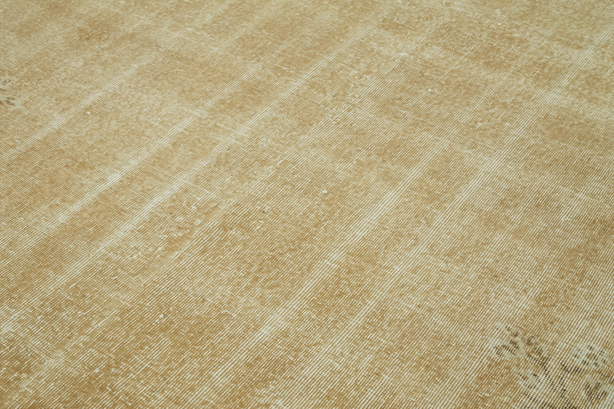 Vintage Bej Eskitme Pamuk Yün El Dokuma Halısı 207x306 Agacan