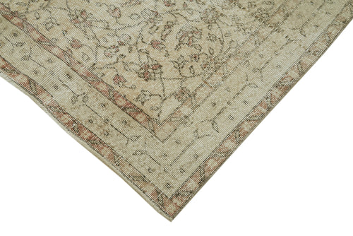 Vintage Bej Eskitme Pamuk Yün El Dokuma Halısı 156x273 Agacan