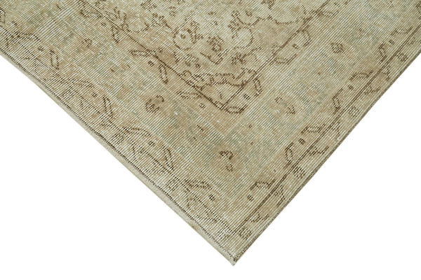 Vintage Bej Eskitme Pamuk Yün El Dokuma Halısı 159x265 Agacan