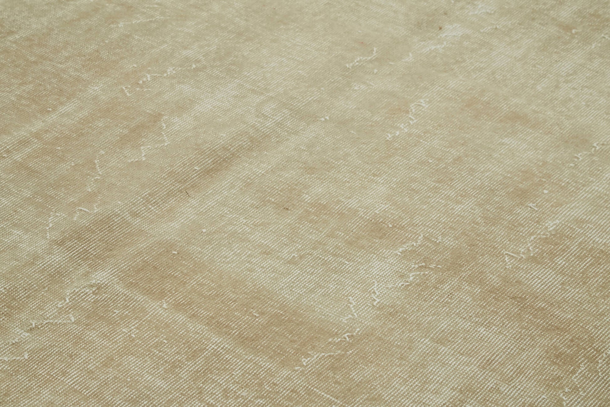 Vintage Bej Eskitme Pamuk Yün El Dokuma Halısı 193x294 Agacan