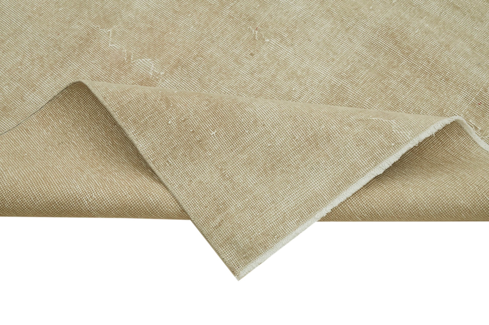 Vintage Bej Eskitme Pamuk Yün El Dokuma Halısı 193x294 Agacan