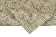 Vintage Bej Eskitme Pamuk Yün El Dokuma Halısı 140x232 Agacan