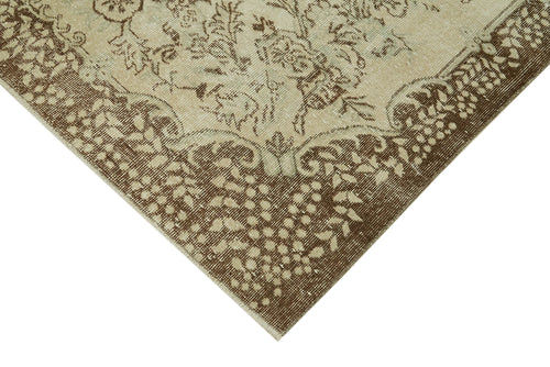 Vintage Bej Eskitme Pamuk Yün El Dokuma Halısı 170x282 Agacan