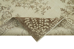 Vintage Bej Eskitme Pamuk Yün El Dokuma Halısı 170x282 Agacan