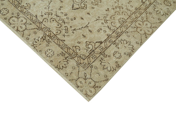 Vintage Bej Eskitme Pamuk Yün El Dokuma Halısı 147x256 Agacan