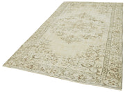 Vintage Bej Eskitme Pamuk Yün El Dokuma Halısı 153x272 Agacan