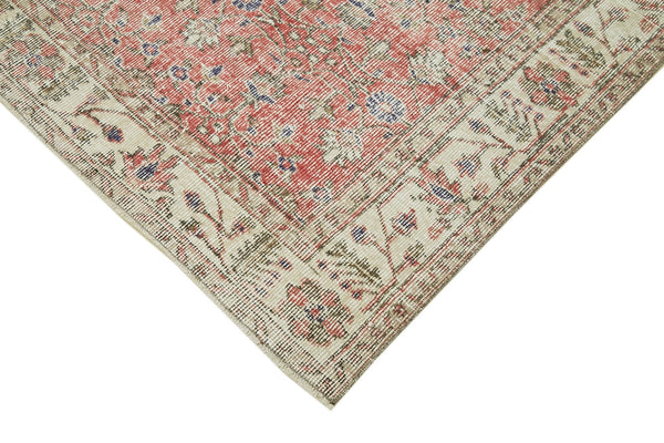 Vintage Bej Eskitme Pamuk Yün El Dokuma Halısı 164x279 Agacan