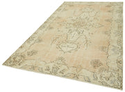 Vintage Bej Eskitme Pamuk Yün El Dokuma Halısı 165x281 Agacan