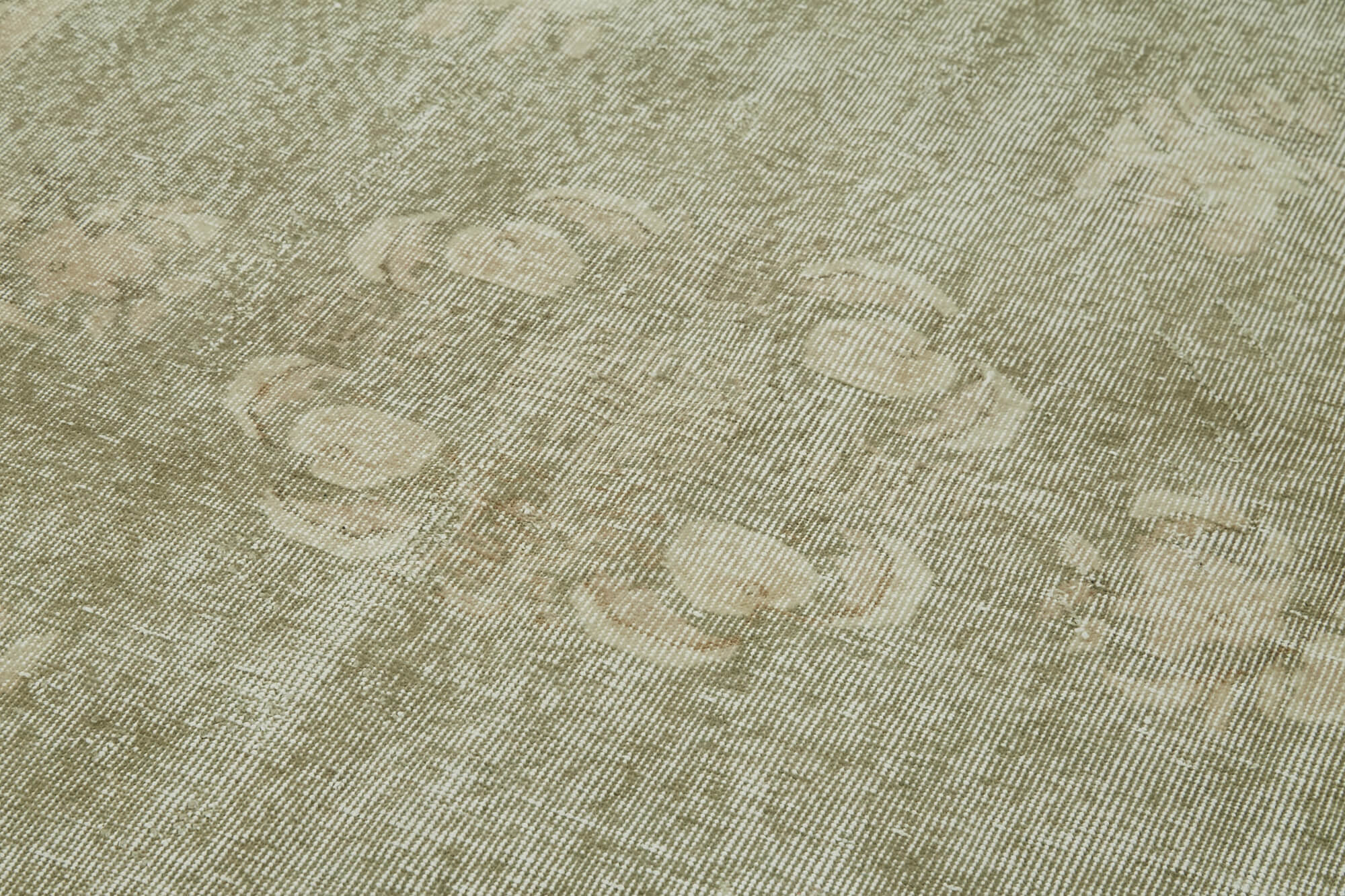 Vintage Bej Eskitme Pamuk Yün El Dokuma Halısı 154x270 Agacan