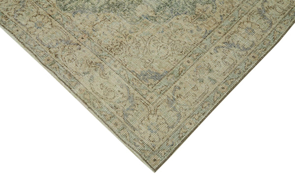 Vintage Bej Eskitme Pamuk Yün El Dokuma Halısı 163x265 Agacan