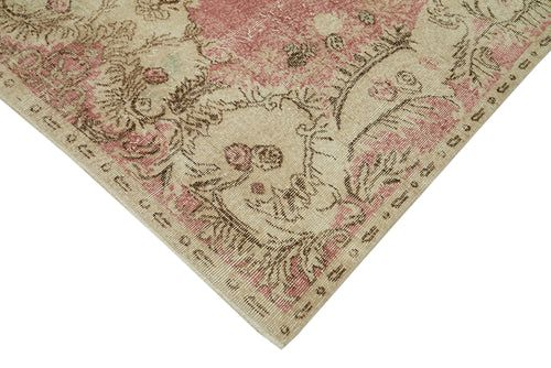 Vintage Bej Eskitme Pamuk Yün El Dokuma Halısı 170x291 Agacan