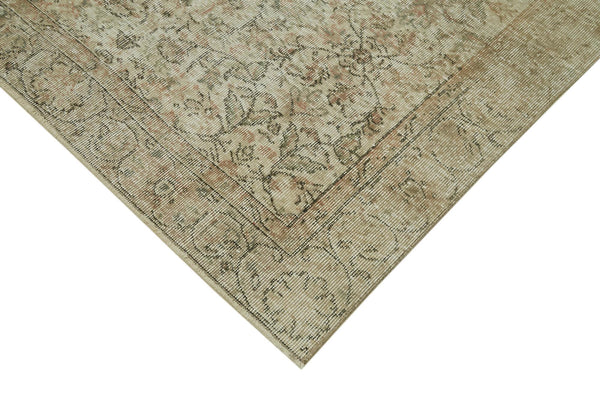 Vintage Bej Eskitme Pamuk Yün El Dokuma Halısı 149x254 Agacan