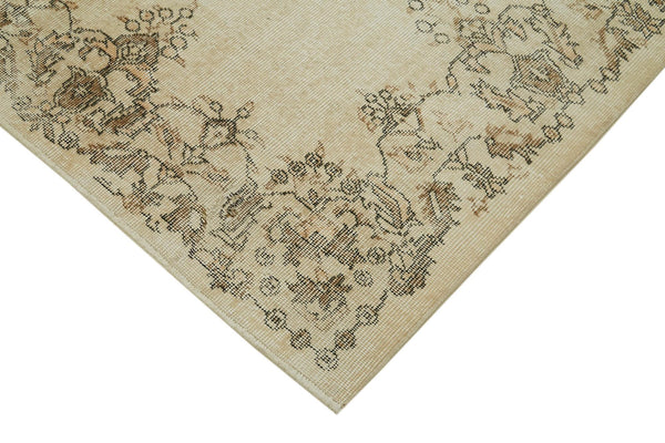 Vintage Bej Eskitme Pamuk Yün El Dokuma Halısı 173x286 Agacan