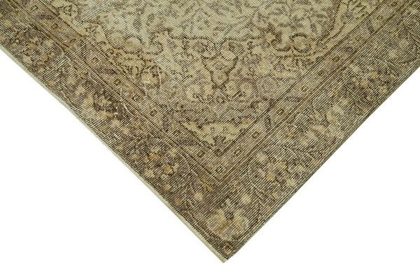 Vintage Bej Eskitme Pamuk Yün El Dokuma Halısı 142x257 Agacan